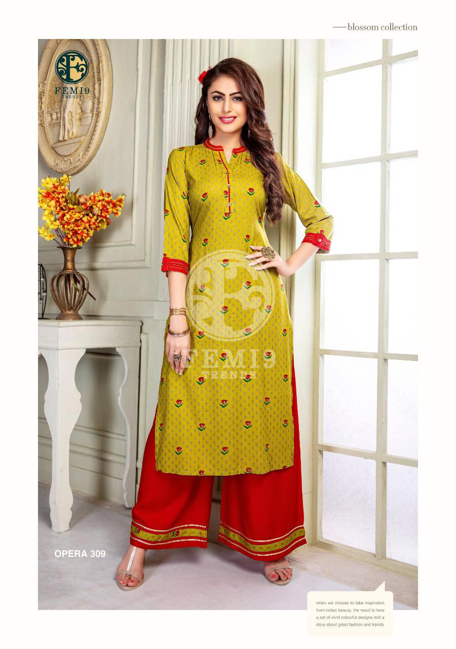Opera Vol-3 Femi9Trends Rayon Interlock Palazzo Kurti Opera Vol-3 Femi9Trends Rayon Interlock Palazzo Kurti